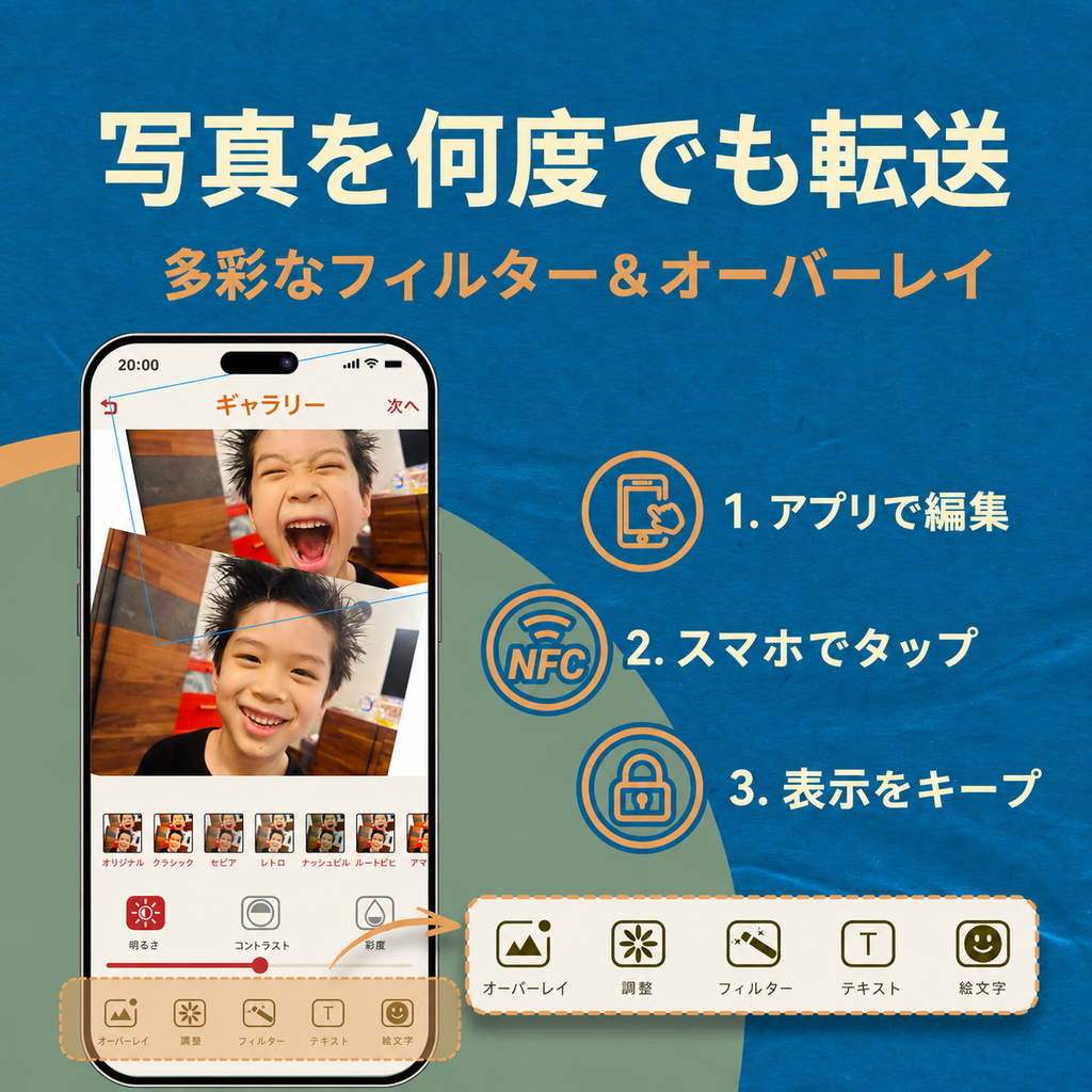 VidaBay Snap ブルー アプリで写真を編集する使用イメージ [color:blue]