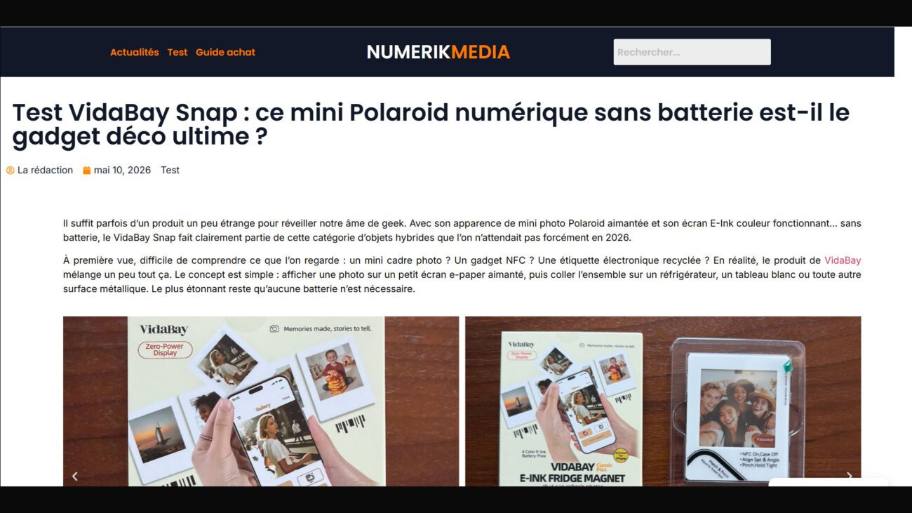 Numerik Media Review: VidaBay Snap Earns 9/10 Score