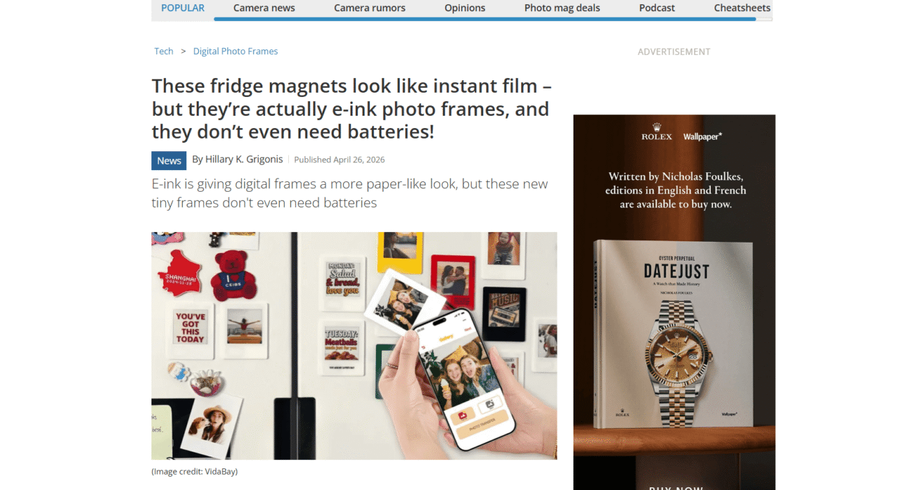 VidaBay Snap Covered by Global Tech Media DigitalCameraWorld